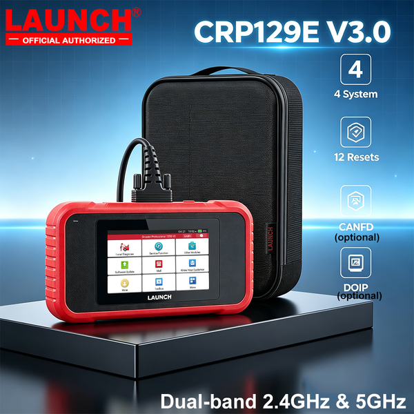 LAUNCH CRP129E V3.0 Creader Professional 129E V3 ABS SRS Motor Getriebe Deutsches Auto-Diagnosegerät OBD-Scanner unterstützt CANFD, DOIP Adapterkabel BST360