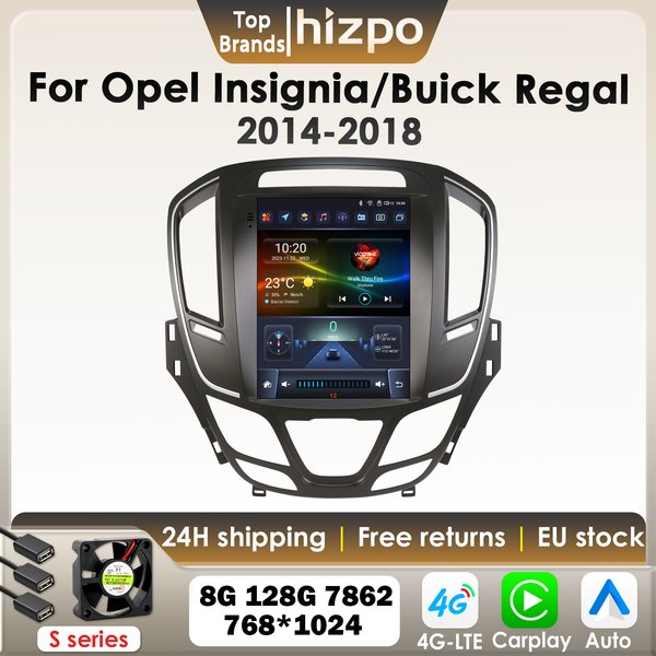 Hizpo 9,7 "Carplay Android 13 Autoradio Für Opel Insignia Buick Regal 2014-2018 für Tesla Stil Vertikale Bildschirm GPS 4G BT 7862