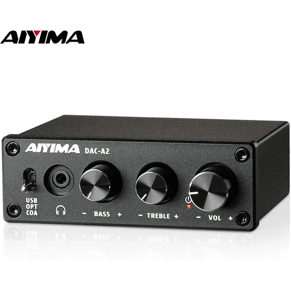 AIYIMA DAC-A2 HiFi Audio Decoder USB Headphone Amplifier Coaxial Optical Output Stereo Gaming DAC For Amplifier Active Speakers