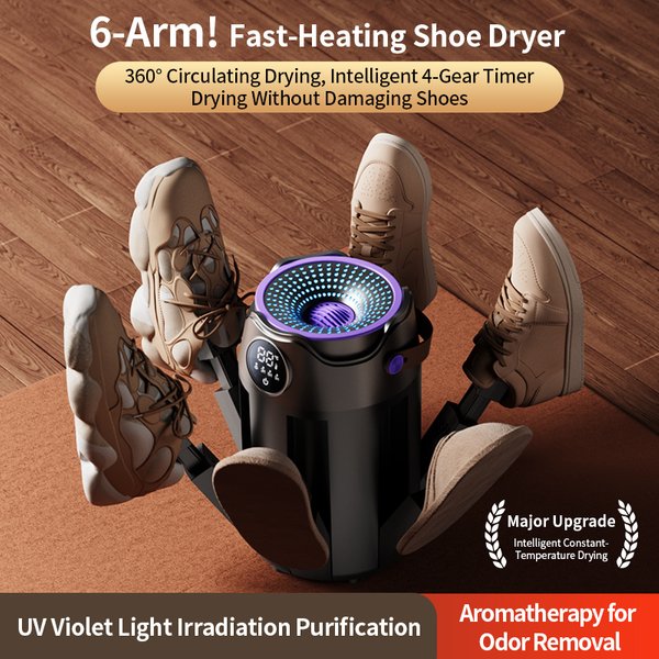 Intelligent Timer Shoe Dryer Household Portable Folding Six arms Shoe Dryer Quick Drying Deodorizing Sterilizing Shoe Dryer