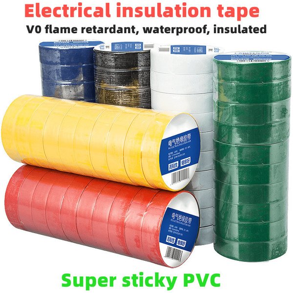 10 Stück, Isolierband, Isolierband, Isolierband, ultradünnes und ultradünnes, wasserdichtes PVC-Klebeband, 1 Rolle 9 Meter