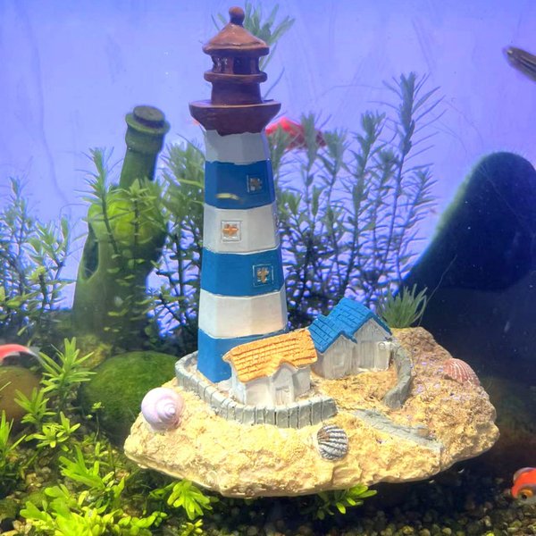 Submerged Lighthouse Fish Partner Environmental Friendly Resin Fish Tank Decoration Water Tank DIY Landscape Decoration Supplies