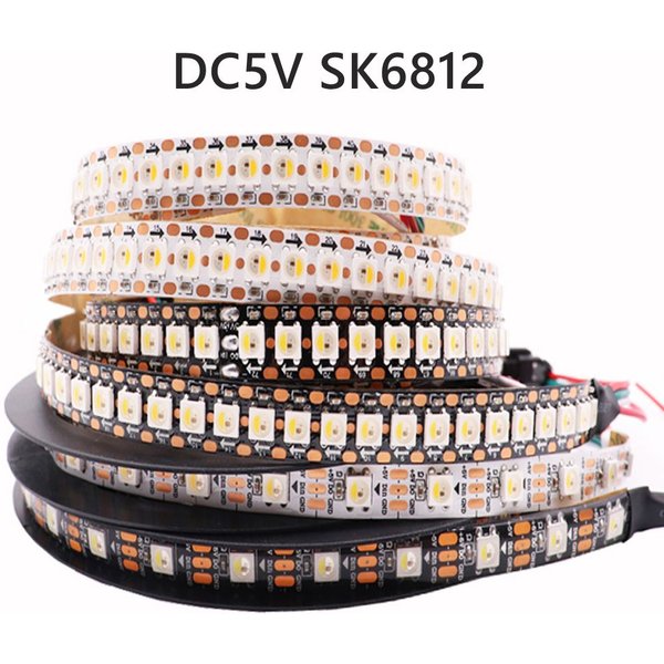 DC5V SK6812 RGBW (Ähnlich WS2812B) 4-in-1 30/60/144 LEDs/Pixel/m Individuell adressierbares LED-Streifenlicht 1-5M IP30/IP65/IP67