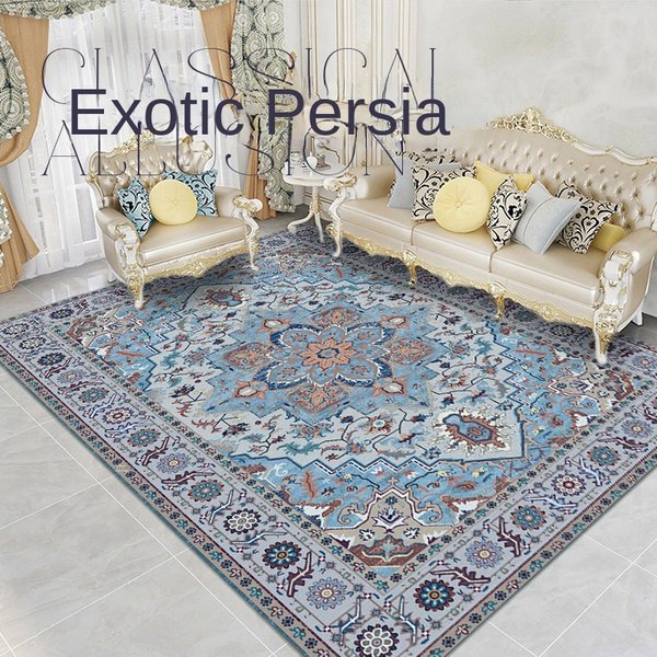 Tapis persan à motifs ethniques exotiques, tapis de salon, tapis de sol, virus, canapé, table basse