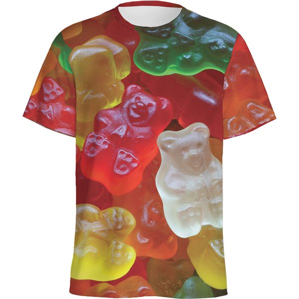 T-shirt à motif bonbon de dessin animé pour hommes et enfants, T-shirt Fudge GUNIT-shirt imprimé en 3D, Économie d'été décontractés à manches courtes