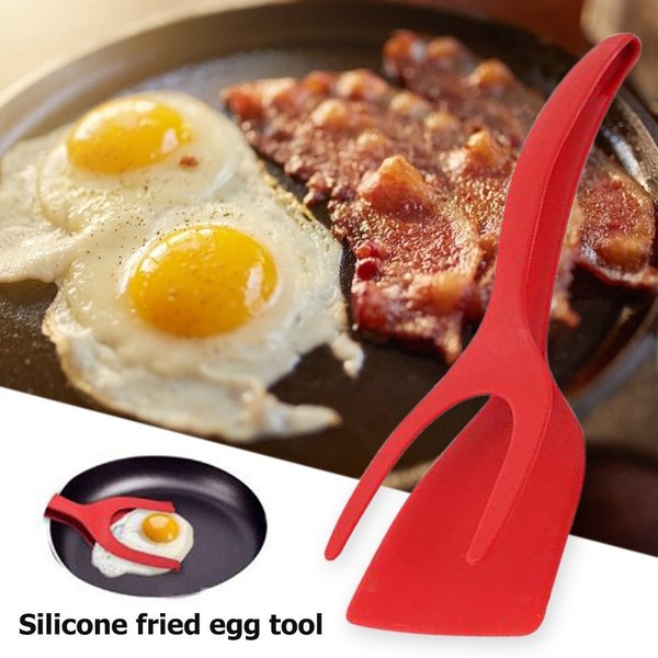 2 in 1 Nylon Griff Flip Zange Ei Spatel Zange Steak Spatel Zange Klemme Pfannkuchen gebratene Turner Küchen zubehör