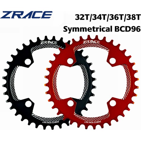 ZRACE Plateaux Roues à chaîne BCD96 Plateaux symétriques, processus CNC 32T 34T 36T 38T AL7075, dureté Vickers 15+ pour VTT