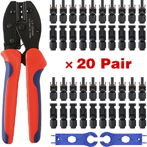 Free Shipping 10/20/50 Pairs Solar Connector 1000V30A Solar Panel Branch PV Connectors Connect Tool Crimping Pliers