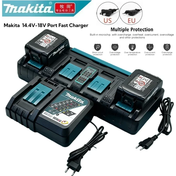 Chargeur rapide original Makita 14,4V-18V LXT pour batterie Li-ion BL1415 BL1430 BL1815 BL1830 BL1840 BL1850 BL1860