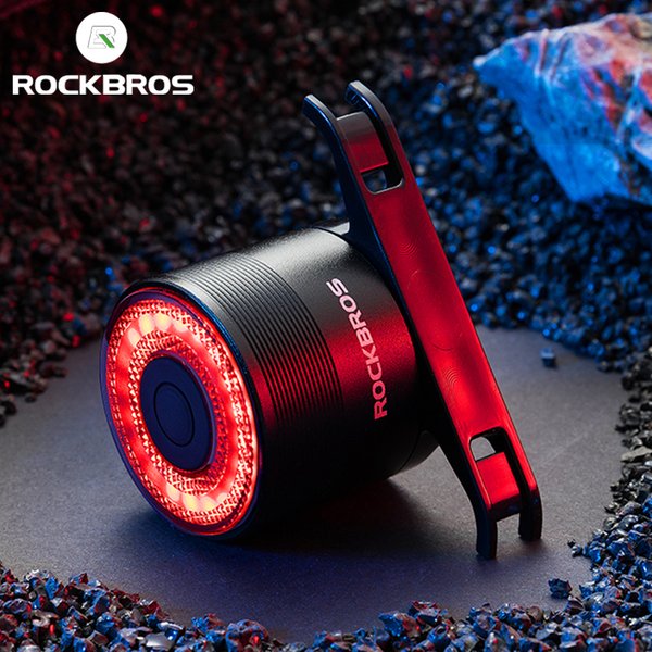 ROCKBROS frein intelligent feu arrière de vélo vtt tige de selle de route vélo feu arrière étanche USB charge vélo feu arrière