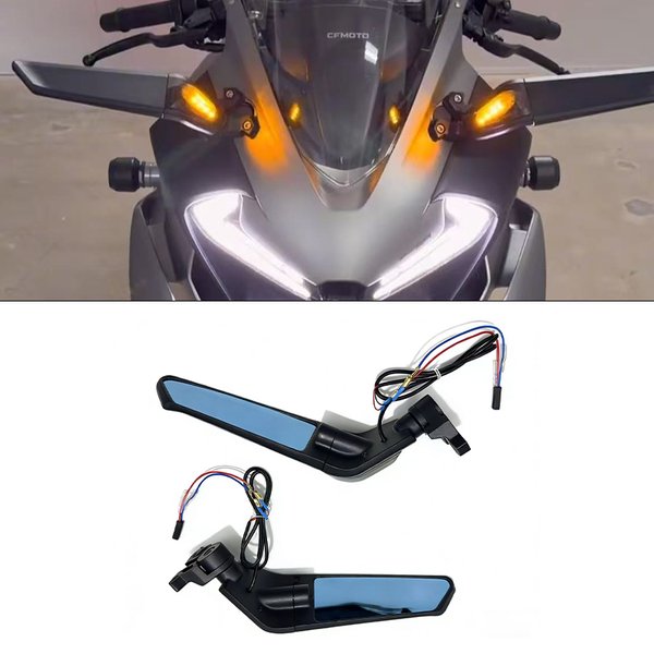 Pour CFMOTO 450SR 500SR 675SR-R 450SR-S 675SRR Rétroviseur à aile fixe modifié, entièrement en aluminium, accessoires de moto à aile fixe
