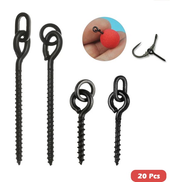 Connecteur d'appât de pêche à la carpe, avec vis rotative annulaire, plate-forme D Chod, ensemble d'accessoires de pêche européens, 20 pièces