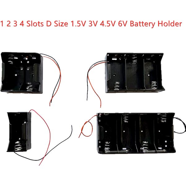 1 2 3 4 emplacements D taille 1.5V 3V 4.5V 6V support de batterie cellule avec fils boîtier de support de batterie Durable boîtier de batterie Rechargeable
