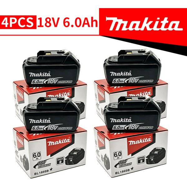 Neue Makita 18V Lithium-Batterie, 6,0Ah wiederaufladbar mit LED, für den Austausch von Elektrowerkzeug-Batterien BL1860B BL1850B BL1840B BL1830B