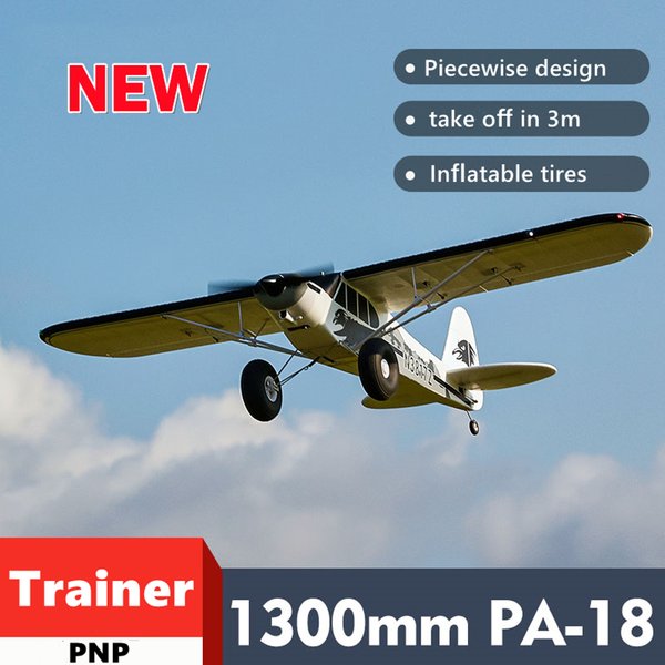 FMSRC RC avion avion 1300MM 1.3M PA-18 J3 Piper Super Cub 3S 5CH avec gyroscope Auto Balance PNP formateur modèle d'avion débutant