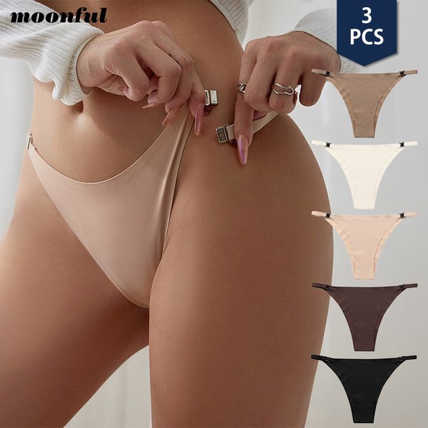 3 pièces taille basse sans couture brève culotte pour femmes glace sous-vêtements en soie femmes mince Sexy Bikini femme