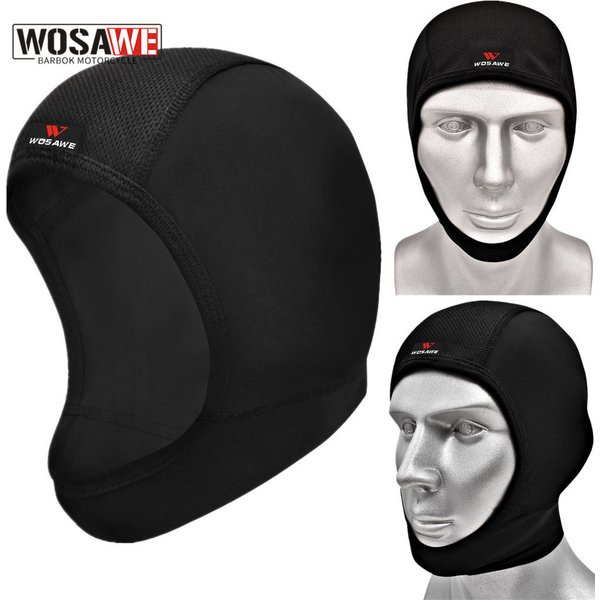 WOSAWE Unisex Motorcycle Balaclava Bike Chin Cover Quick Dry Breathable Cycling Motocross Helmets Inner Lining Hat Headgear