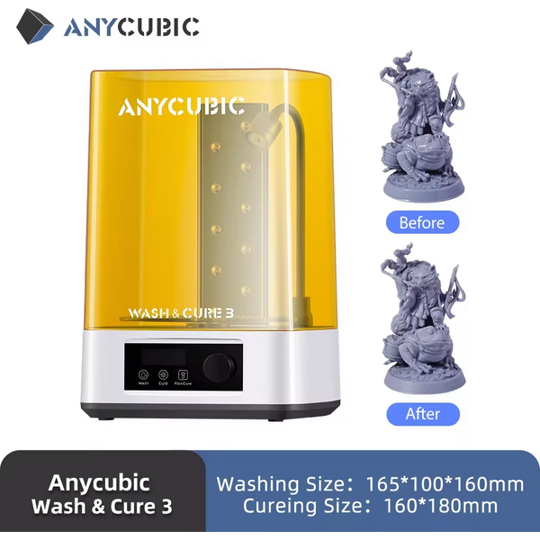 ANYCUBIC Wash & Cure 3 für Photon Mono 4 LCD SLA 3D-Druckermodelle UV-Rotationshärtung Harzreinigungsmaschine 2 in 1