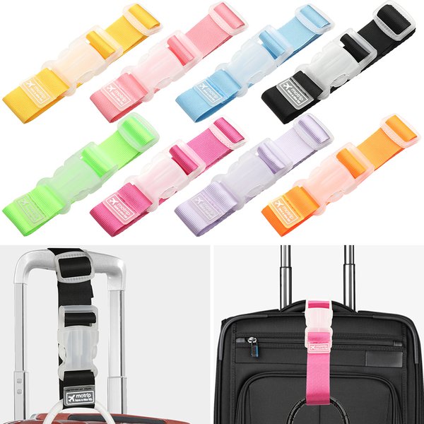 Bunte verstellbare Gepäck Nylon gurte Gepäck gürtel Sicherheits tasche Schnalle Knopf Flugzeug liefert Reisegepäck zubehör