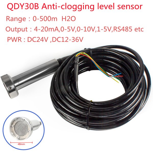 QDY30B-Capteur de niveau d'eau précieux analogique SubSN, transmetteur de niveau de liquide anti-obFum, faible coût, étanche, 4-20ma, RS485