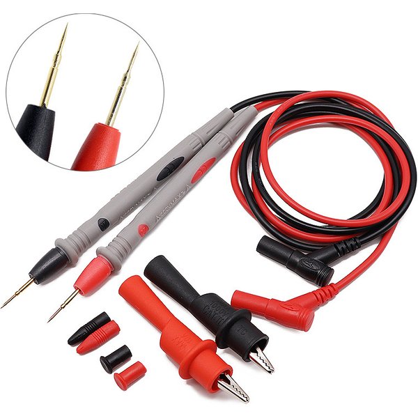 Przewody pomiarowe do multimetru uniwersalne 1000V 10A 20A, końcówki sond, kabel do multimetru, końcówki wtykowe.