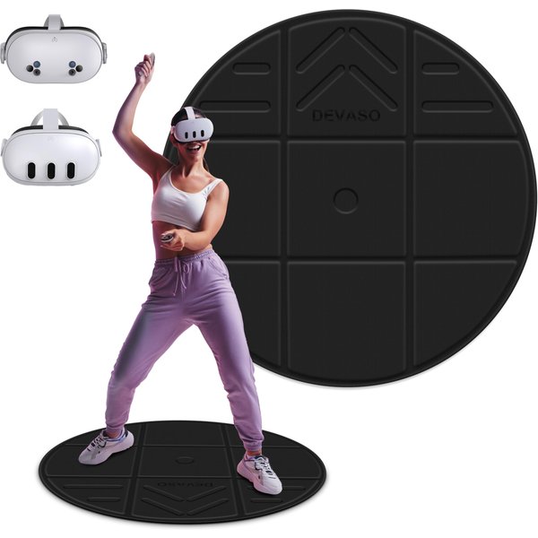 STARTRC Faltbare VR-Matte für Meta Quest 3S/Quest 3, Runde Anti-Ermüdungs-Großmatte, Rutschfeste und Komfortable Bodenmatte, Premium-Spielzubehör Kompatibel mit PSVR2, Quest 2/Pro/Apple Vision Pro