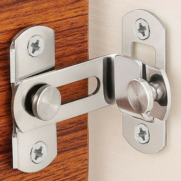 Serrure de porte garde loquet boulon 90 degrés en acier inoxydable bascule loquet coulissant porte de grange serrure armoire à vin placard serrure à Angle droit