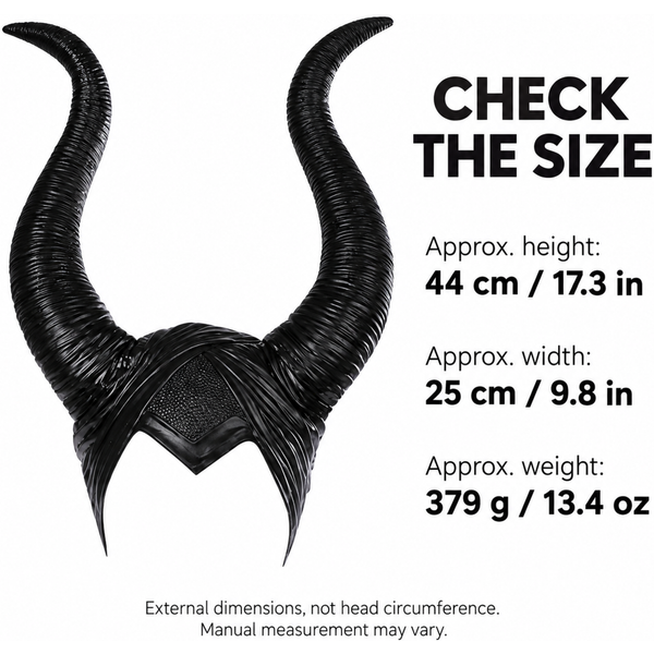 Black Maleficent Horns Headband Devil Demon Horns Headpiece Evil Queen Gothic Helmet Halloween Cosplay Costume for Women