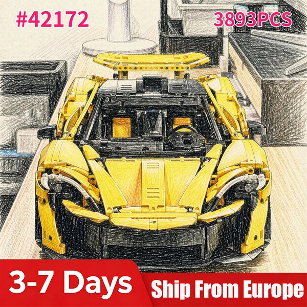 3893 Technische Bausteine 1:8 Maßstab Super-Rennwagen Puzzle-Modell, Kreatives Bauspielzeug Geeignet als Geschenk für Feiertage