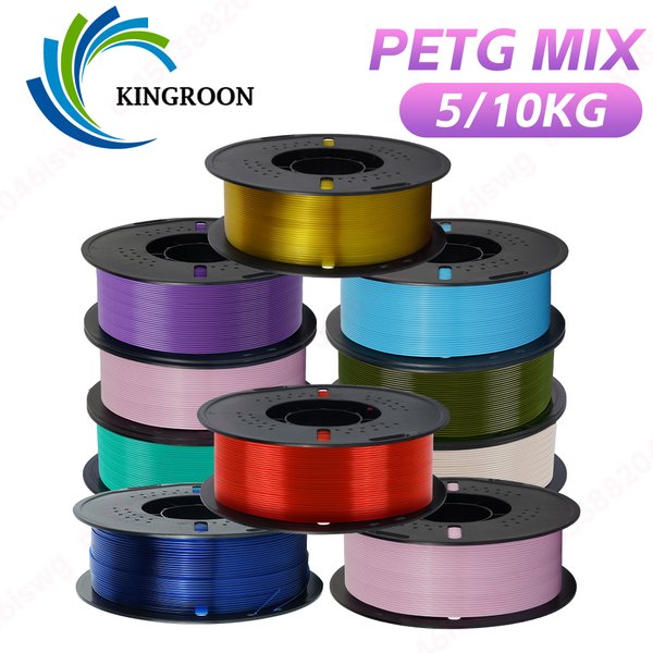 KINGROON PETG 3D-Drucker Filament 1,75mm 5/10KG Mischfarben 3D-Druckmaterial 1KG/Rolle Ungiftiges PETG für FDM 3D-Drucker