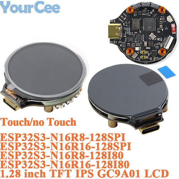 1,28 Zoll TFT-Bildschirmanzeigemodul 1,28 Zoll IPS Runde bunte LCD-Platine GC9A01 Touch 240 x 240 SPI 240 x 240 ESP32S3 ESP32S3-N16R8