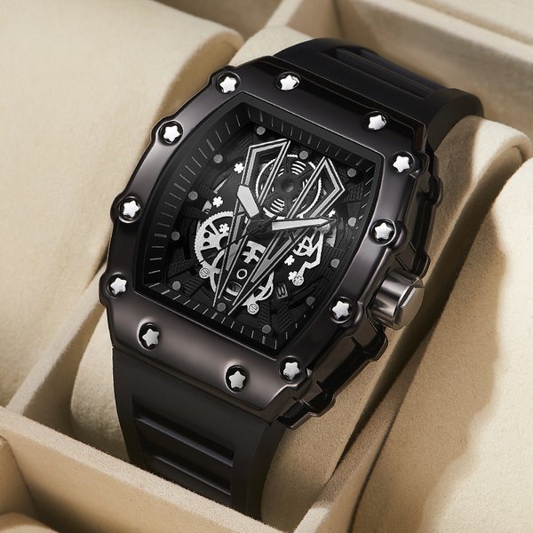 Montre de commerce extérieur grand cadran pour hommes Quartz étanche Sport carré montre lumineuse pour hommes