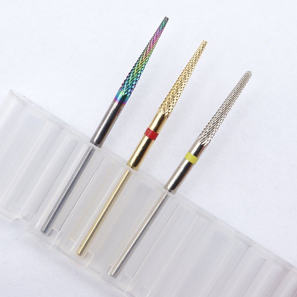 Super ! Fraise à ongles en carbure de silicium argenté et doré, fraises de manucure, accessoires de nettoyage des cuticules, outils de soin des ongles
