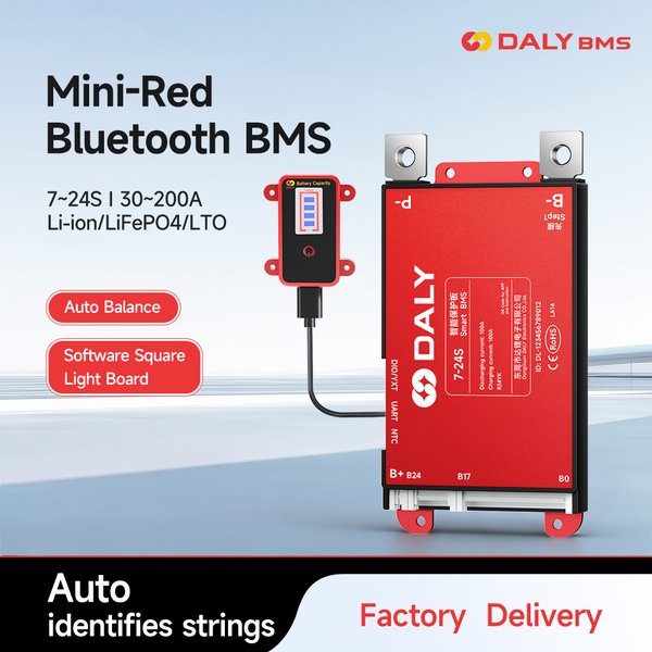 Daly Smart BMS Quadratische Leuchtplatte 4S 6S 8S 12S 13S 14S 16S 17S 20S 24S Lifepo4 Li-Ion LTO 30A 40A 60A 80A 100A 120A 150A 200A
