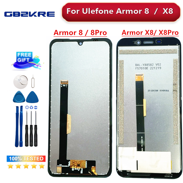 Original Für Ulefone Rüstung X8 Rüstung 8 LCD Display + Touch Screen Digitizer Montage Rüstung 8 Pro Zubehör + Werkzeuge