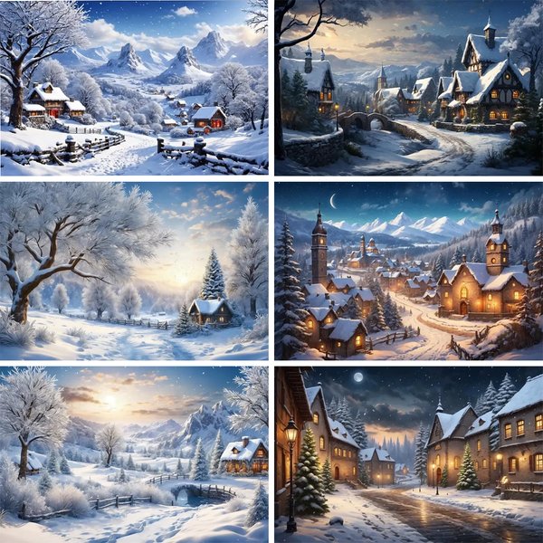 Winter Weihnachten Dorf Hintergrund Schnee Berg Weiß Neujahr Angepasst Weihnachten Hintergrund Banner Fotografie Studio Requisiten