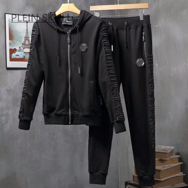 Costume de luxe Plein Skull Hip Hop avec motif requin, manteau printemps-automne, pantalon, pour homme, décontracté, style punk gothique, marque de luxe