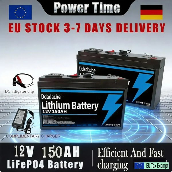LiFePO4 12V 150Ah Lithium-Batterie, für USV, Kajak-Fischfinder, Solarpanel, Elektro-Spielzeugautos, Roller, Wohnmobil, Boot