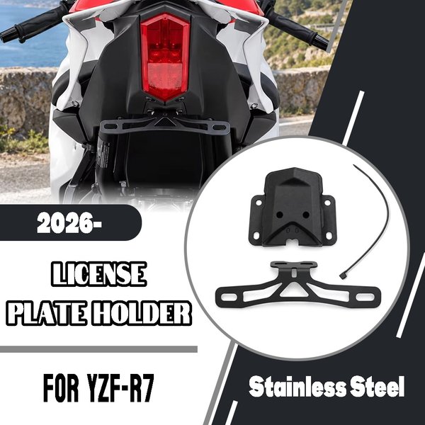 Pour Yamaha YZF-R7 YZFR7 YZF R7 2026 - Nouveau support de plaque d'immatriculation court pour moto, cadre de nettoyage d'arrière, éliminateur de garde-boue, pièces de support d'arrière