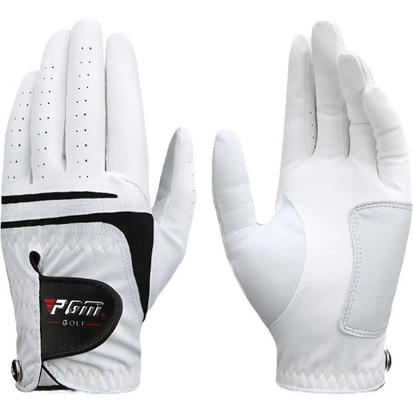 Gants de golf pour hommes, blancs, respirants, en cuir véritable de peau de bébé, gants de sport, à porter à la main gauche ou droite, ST022