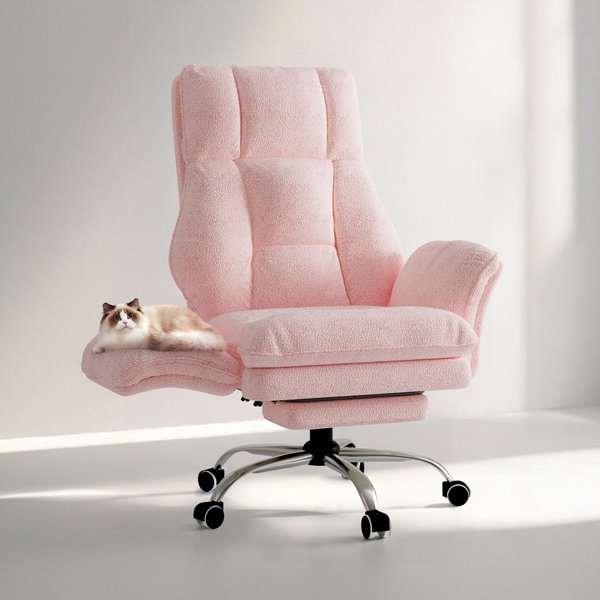 Patbrela Office Chair,Flip Armrests for Pets & Cross Legged Sitting,Executive Ergonomic Computer Gaming Chair with Foot Rest,Desk Chair
