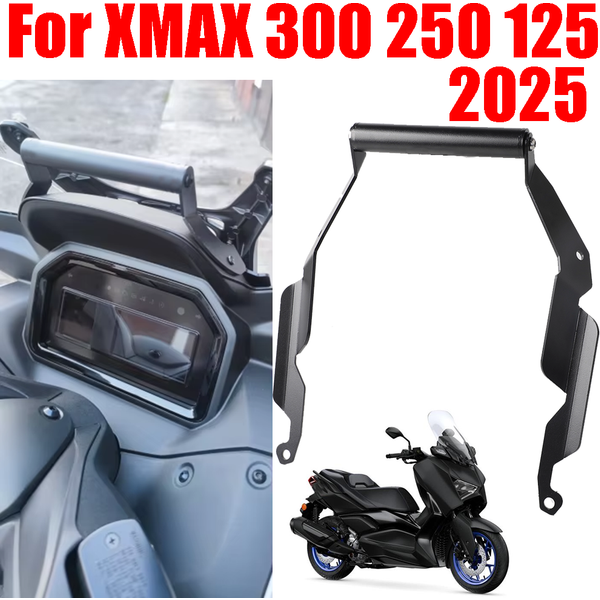 2025 für Yamaha XMAX 300 250 125 X-MAX XMAX300 XMAX250 XMAX125 Motorrad Zubehör Handy Halter Stehen GPS Navigation Halterung Unterstützung