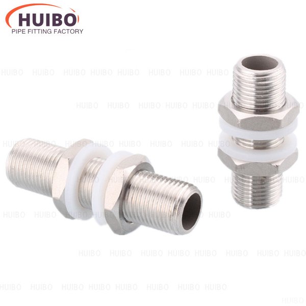 Raccord de tuyau de verrouillage de cloison en acier inoxydable 304, 1/4 3/8 1/2 3/4 1 BSPT x 40/50/60/80/100/120mm de longueur pour Aquarium de réservoir d'eau