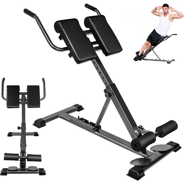 Römischer Stuhl Hyperextension für Rückentraining Faltbare Fitnessbank Belastbar bis 150kg Höhenverstellbarer Bauchtrainer Fitnessgerät