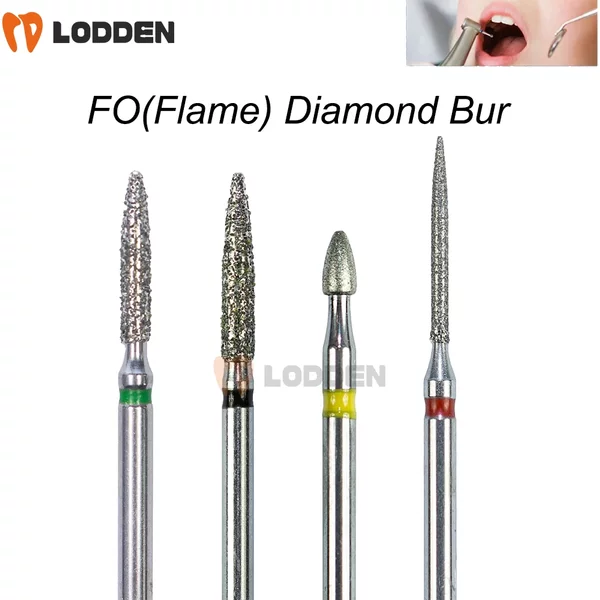 10 pièces FO fraises diamantées dentaires flamme pour pièce à main à grande vitesse polissage Kit de forage lissant série TF fraises fraises