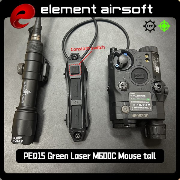 Element PEQ15 Laser Indicator PEQ 15 Laser Box M600C Flashlight Dual Control Rat Tail M300 Tactical Flashlight
