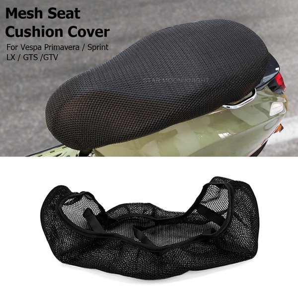 Housse de coussin de siège en maille nid d'abeille, respirante et imperméable, accessoires pour Vespa Primavera Sprint 50 125 150 GTS GTV LX