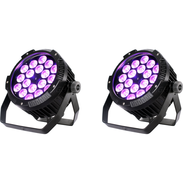 2X IP65 effet de scène étanche en aluminium Led Par 18x18W RGBWA UV 6in1 DMX512 extérieur vers le bas lumière équipement de DJ lavage Disco pas de bruit
