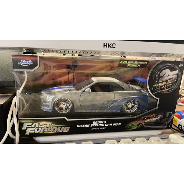 Jada 25th 1:24 Fast & Furious Alloy Car Dodge Charger Skyline GTR Totota Supra Mitsubishi Eclipse Lancer EVO Collection Toy Gift