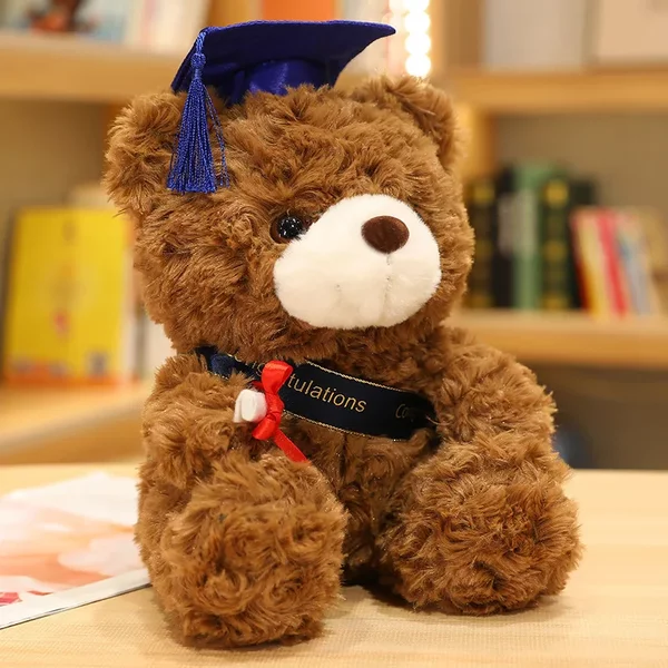 23 cm süßer Arzt-Mütze-Bär, Abschlussbär, Plüschpuppe, weicher Bachelor-Bär, Plüschtier, Geburtstagsgeschenke für Studenten und Kinder